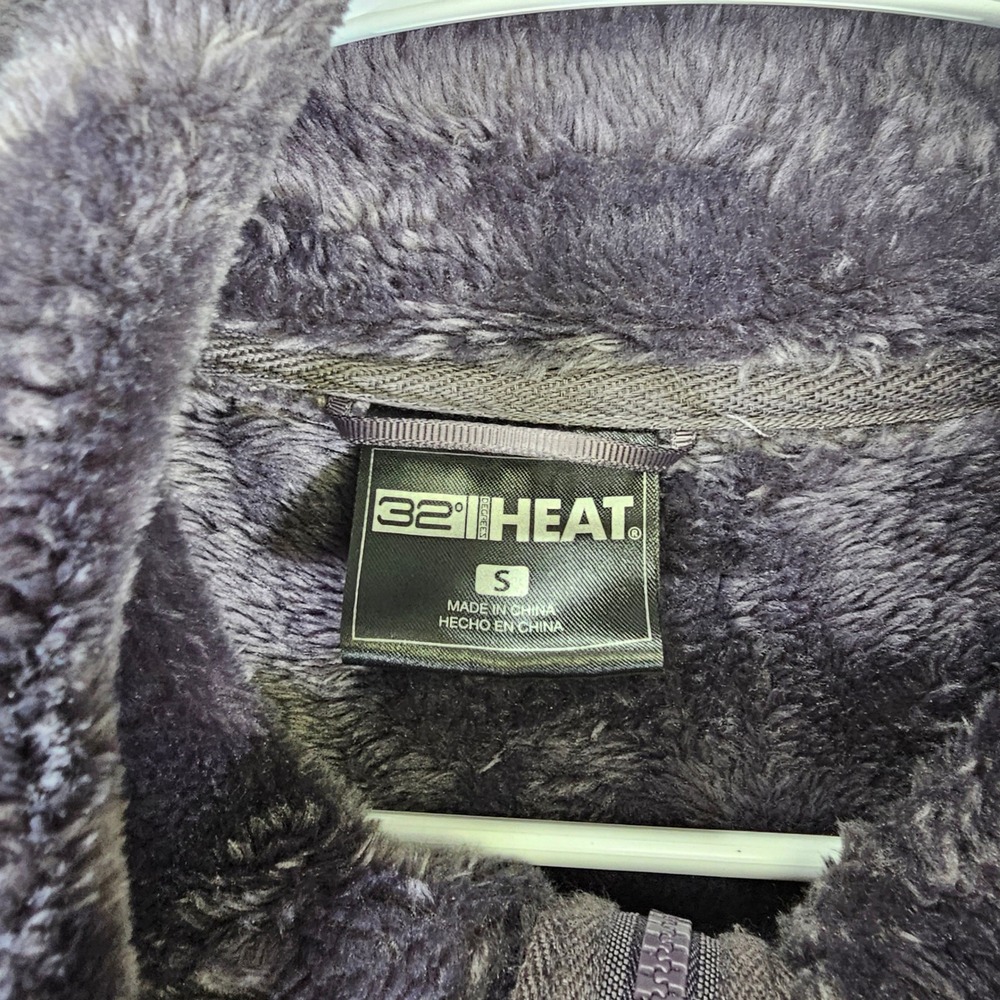 32 Degrees Heat Womens Fleece Jacket Charcoal Gray Full Zip Mock Neck Size S - Picture 7 of 8